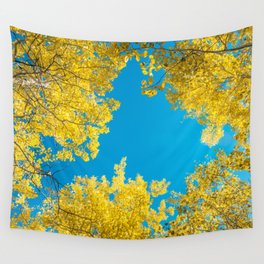 Autumn's Aspens - Yellow Fall Tree Leaves Wall Tapestry