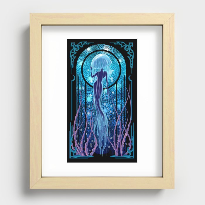 Jellyfish mermaid woman Recessed Framed Print
