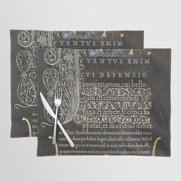 Vintage calligraphy art Placemat