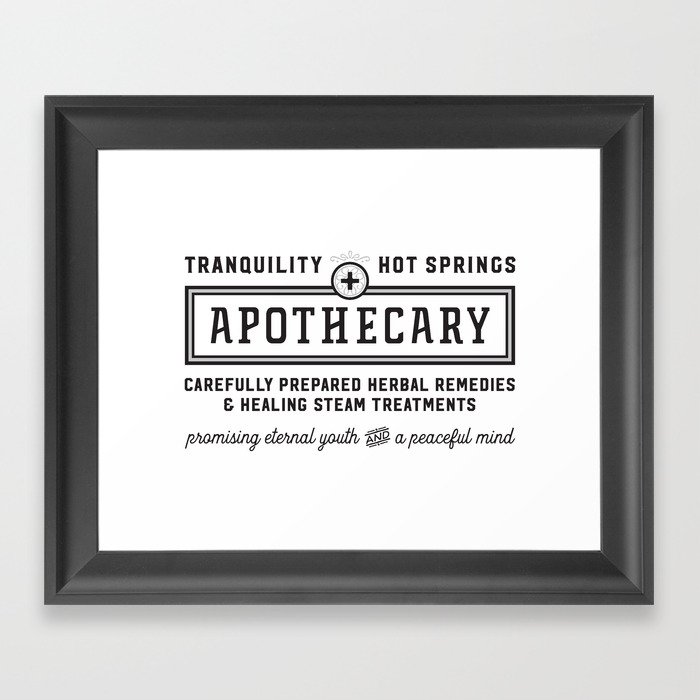 Tranquility Hot Springs + Apothecary Framed Art Print