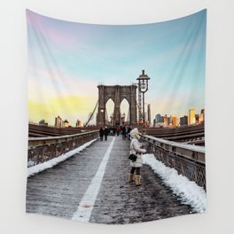 Brooklyn Bridge Sunset Views | New York City Wall Tapestry