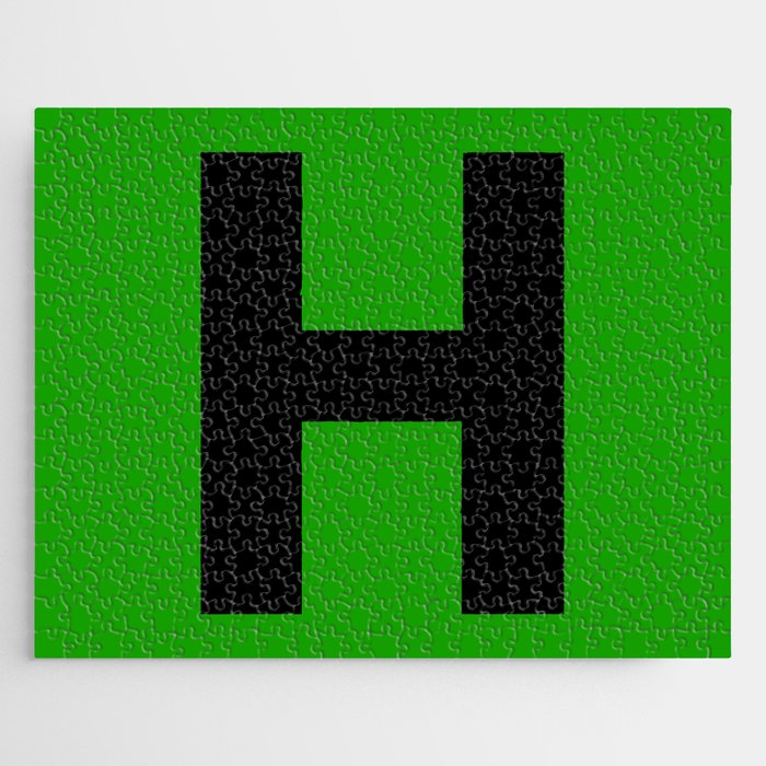 Letter H (Black & Green) Jigsaw Puzzle