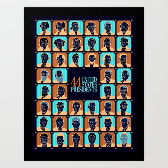 44 U.S. Presidents Art Print