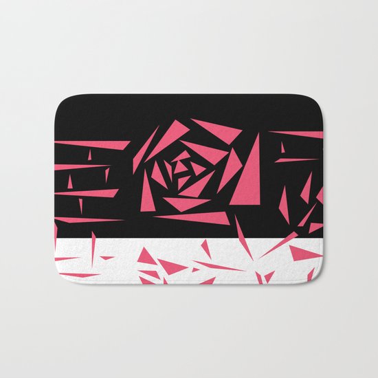 Abstract rose. black and white red . Bath Mat