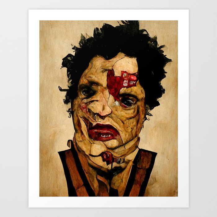 Leather face (AI generated) Art Print