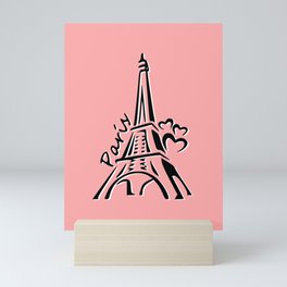 Pink Eiffle Tower Mini Art Print
