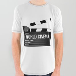 World Cinema Movie Clapperboard All Over Graphic Tee