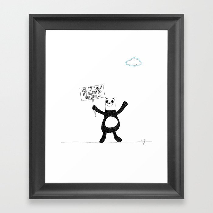 Panda Chocolate Framed Art Print