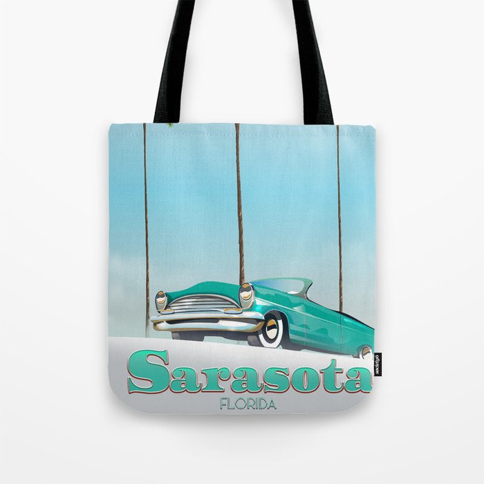 Sarasota Florida vintage style travel poster Tote Bag