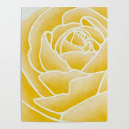 Watercolor Rose- Yellow Poster