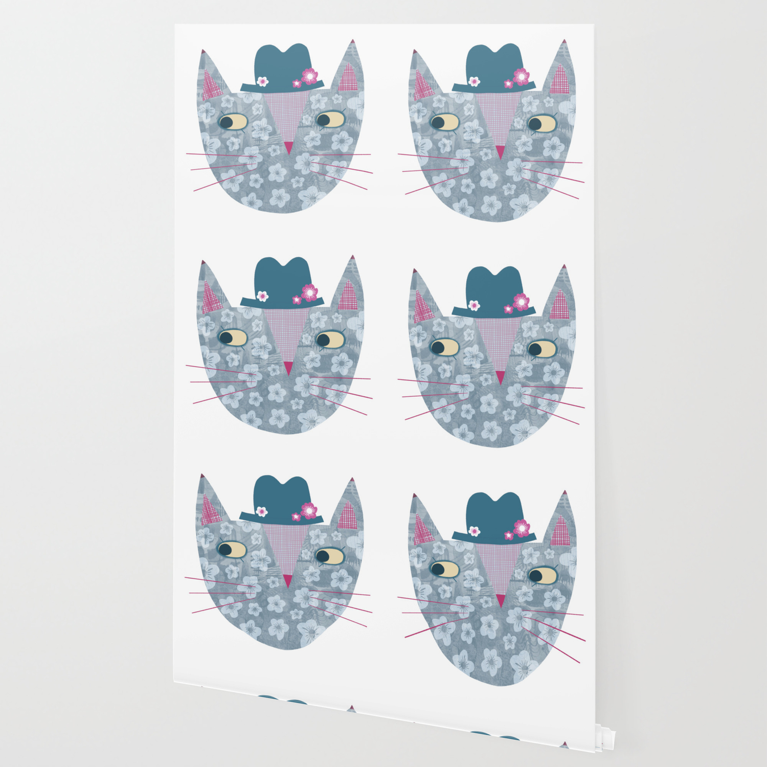 Flowery Cat In A Flowery Hat Wallpaper By Squirrell Society6