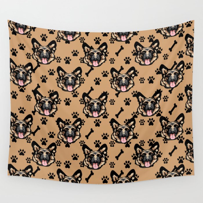 All over dog face pattern design. Wall Tapestry