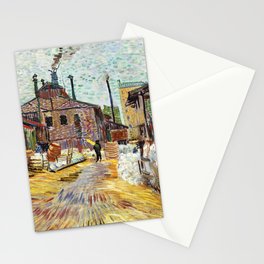 Impressionist Painting The Factory (1887) by Vincent Van Gogh Stationery Card