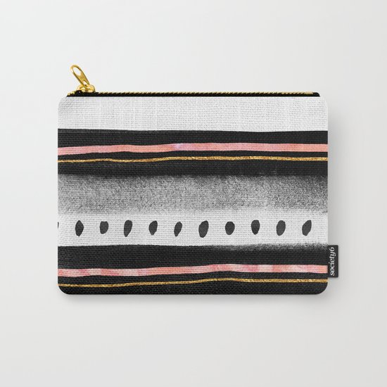 Pattern Play / Pink, Gold & Black Carry-All Pouch