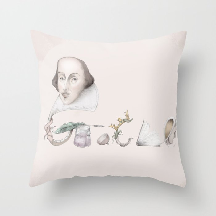 William Shakespeare Throw Pillow
