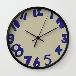 Clock numbers navy blue on taupe beige Wall Clock | Darkblue, Painting, Navy, Blueandbeige, Taupe, Lifesanexpedition, Numerals, Blueandtaupe, Number, Dark 