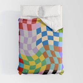 colorful wavy checkerboard Comforter