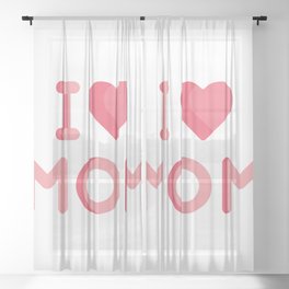 I Heart Mom Sheer Curtain