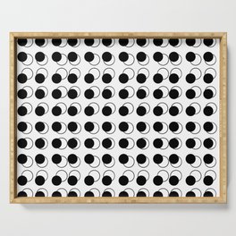 Modern Abstract Bubble Friends Black And White Serving Tray