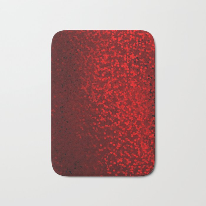 Red sequins dark red  confetti Bath Mat