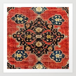Arak Antique Persian Floral Rug Print Art Print