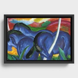 The Large Blue Horses - Franz Marc Framed Canvas