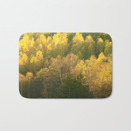 Forest In Sunset Tones Bath Mat