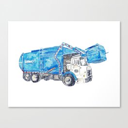 Garbage truck print Trash truck Canvas Print