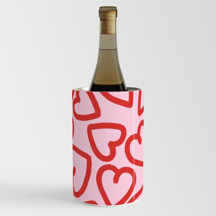Valentines Hearts Pattern Wine Chiller