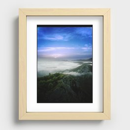 Early morning on a mountain top Recessed Framed Print