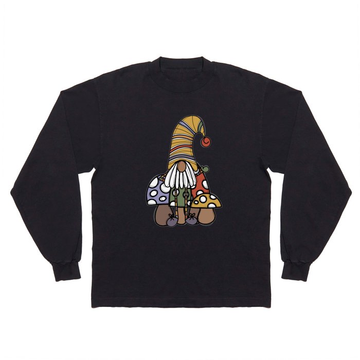 gnome friend & mushrooms  Long Sleeve T Shirt