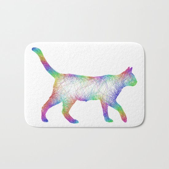 Rainbow cat Bath Mat