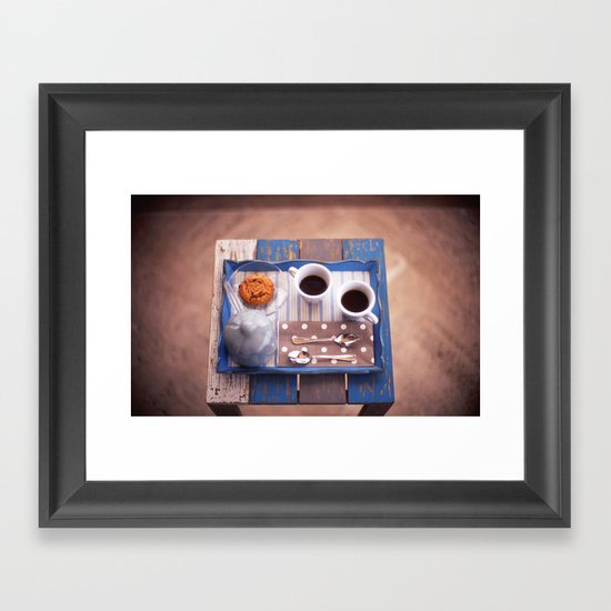Serving Coffee Framed Art Print
