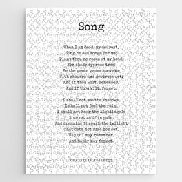 Song - Christina Rossetti Poem - Literature - Typewriter Print Jigsaw Puzzle