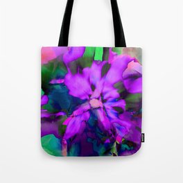 Colorful Floral Abstract Purple Tote Bag