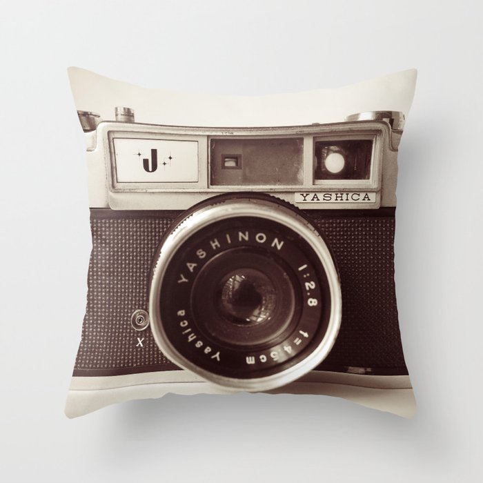 old camera photography, Camera photograph Throw Pillow