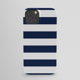 Marinière Nautical Navy Blue and White Mariniere Stripes  iPhone Case