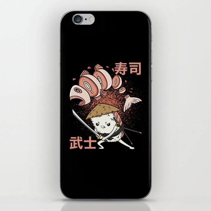 Funny Retro Sushi Samurai Sushi Warrior Ninja Move iPhone Skin