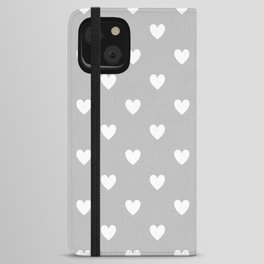 Sweet Hearts - gray iPhone Wallet Case