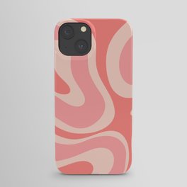 Blush Pink Modern Retro Liquid Swirl Abstract Pattern Square iPhone Case