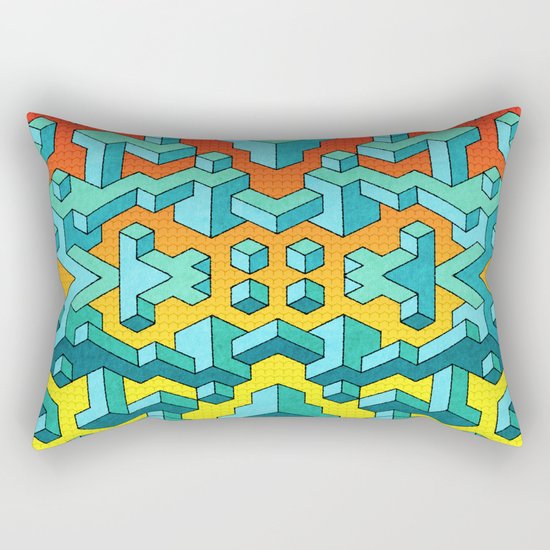 Miles and Miles of Squares Rectangular Pillow