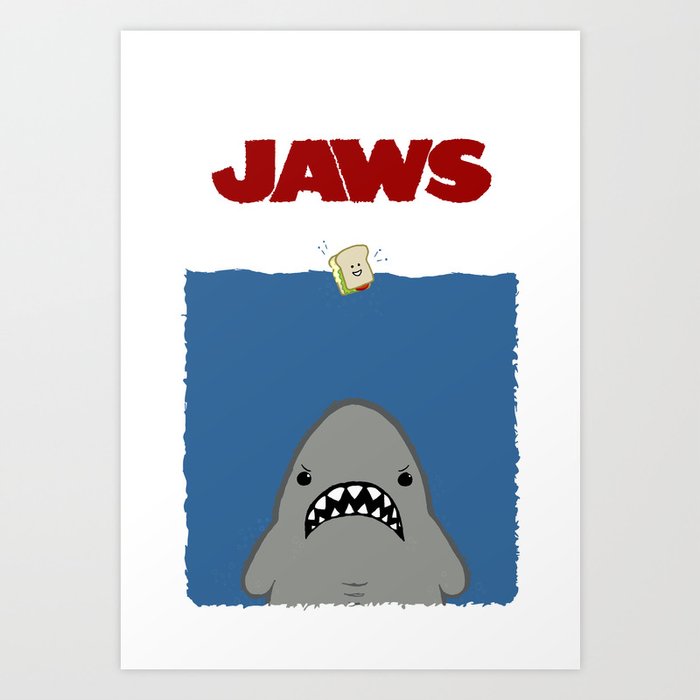 Jaws Movie Poster Art Print By Monkeychow Society6