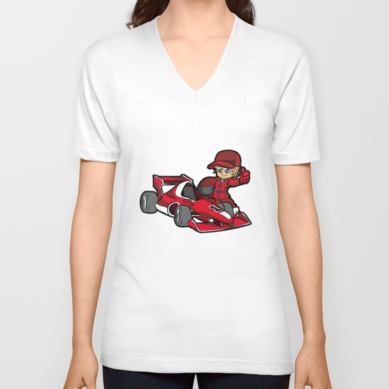 Formula 1 Racer Race Car Driver Son Boy Present Unisex V Neck By Moonpie90 Society6