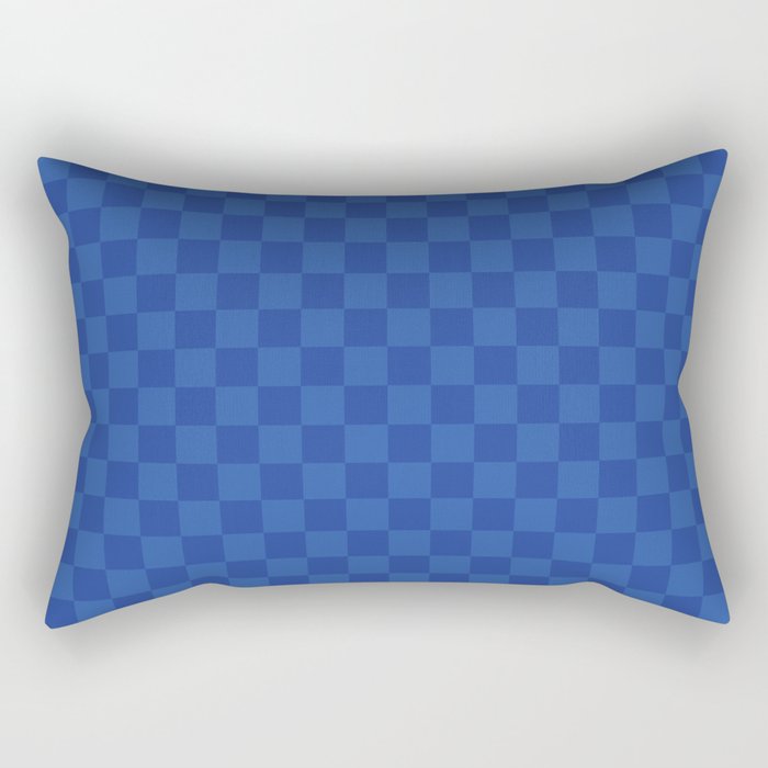 Checkerboard Pattern ~ Sonic Blue Rectangular Pillow