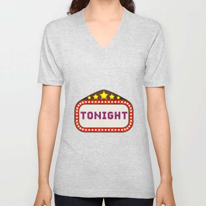 Tonight Movie Theatre Marquee V Neck T Shirt