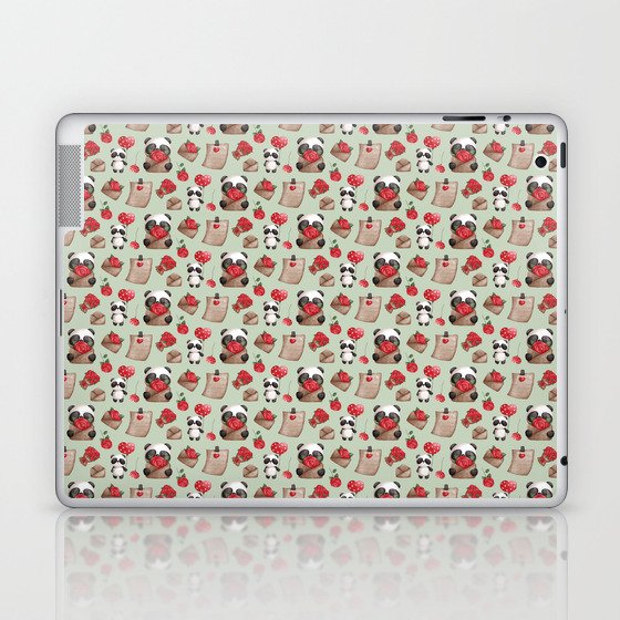 Cute Valentine's Day Panda Bear Pattern Laptop & iPad Skin