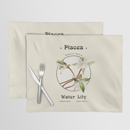 Pisces & Water Lily - Flowers of the Zodiac Placemat