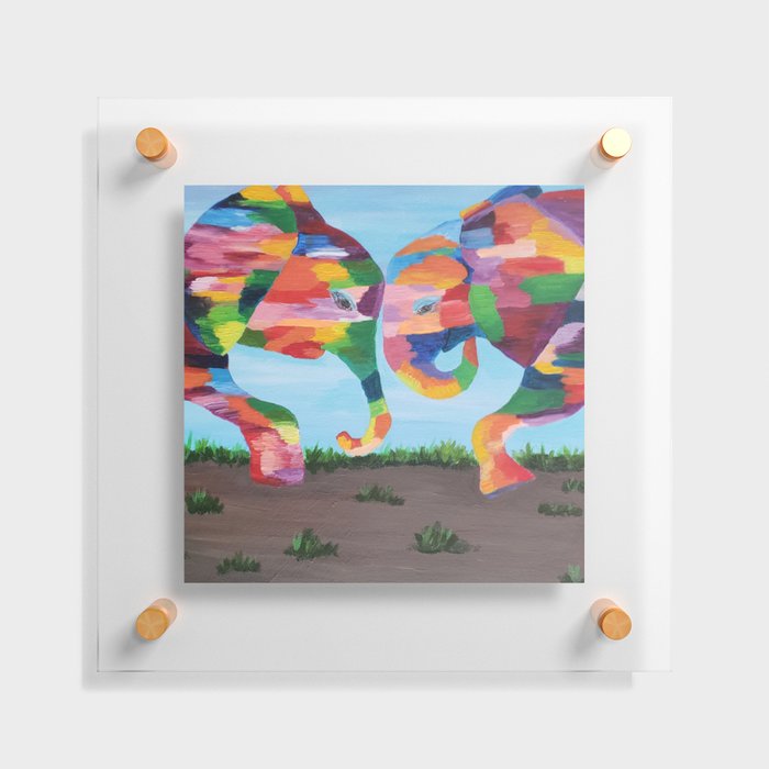 Abstract Elephants Floating Acrylic Print