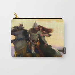 “Sir Lancelot Rides Away with Guinevere” by NC Wyeth Carry-All Pouch