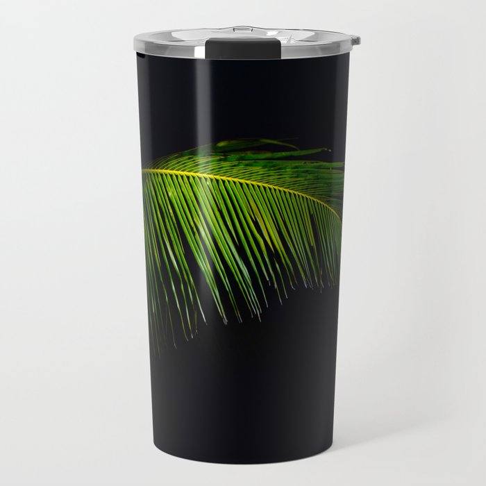 Single Tropical Palm Tree Branch Leaf Travel Mug
